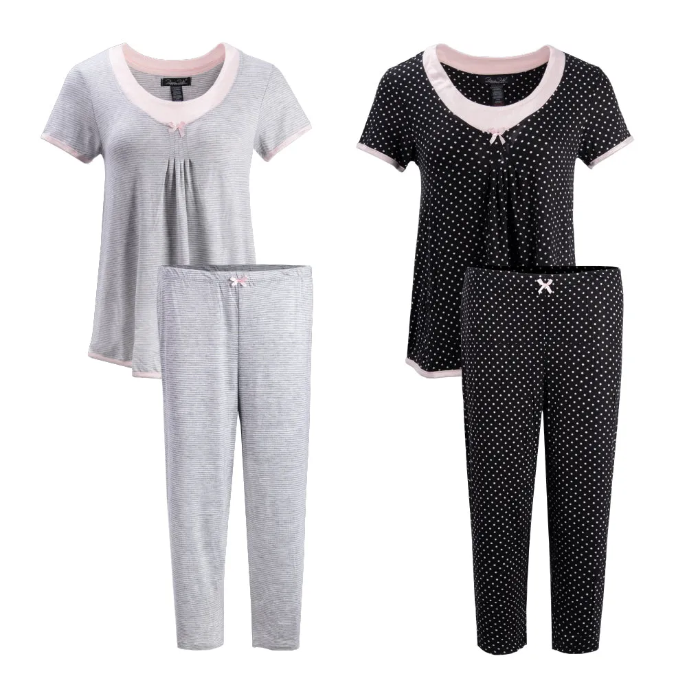 2 Pack Rayon Spandex Capri Set