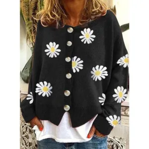 BerryBetty - Elegant Casual Printed Knitted Coat