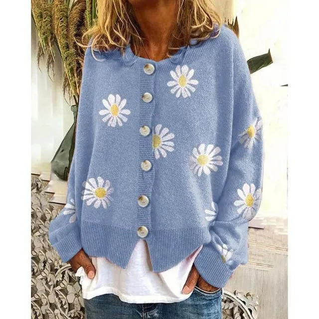 BerryBetty - Elegant Casual Printed Knitted Coat
