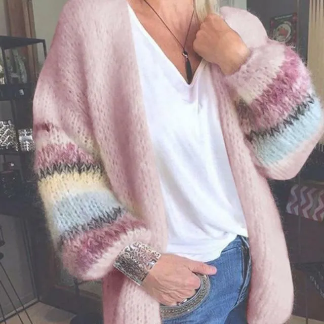 BerryBetty - Elegant Striped Knitted Cardigan