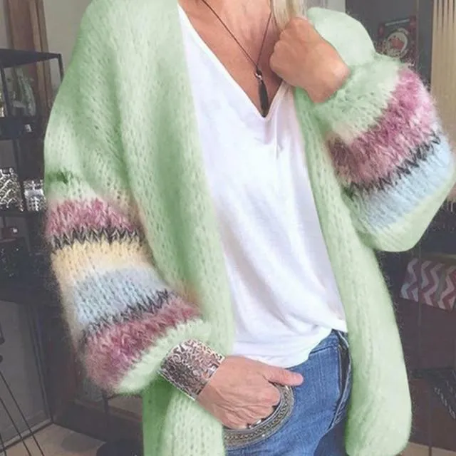 BerryBetty - Elegant Striped Knitted Cardigan