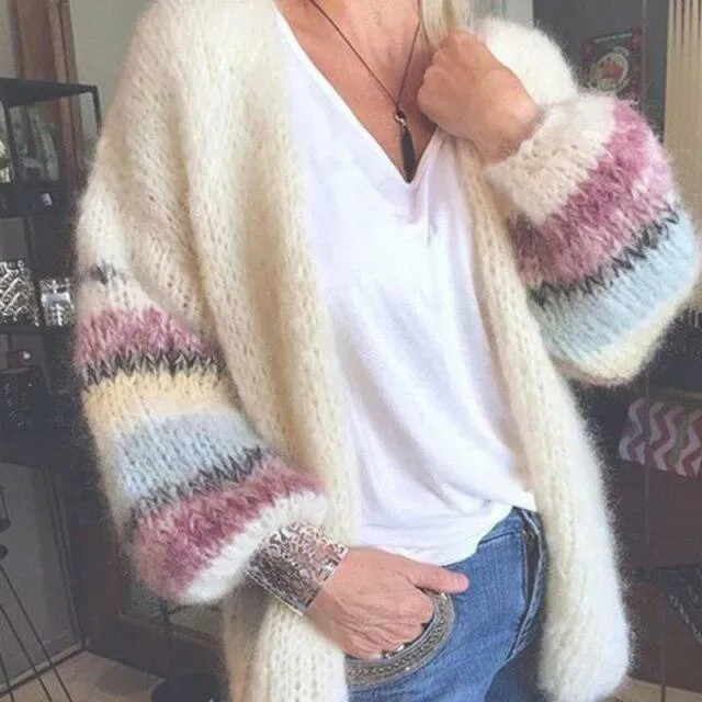 BerryBetty - Elegant Striped Knitted Cardigan