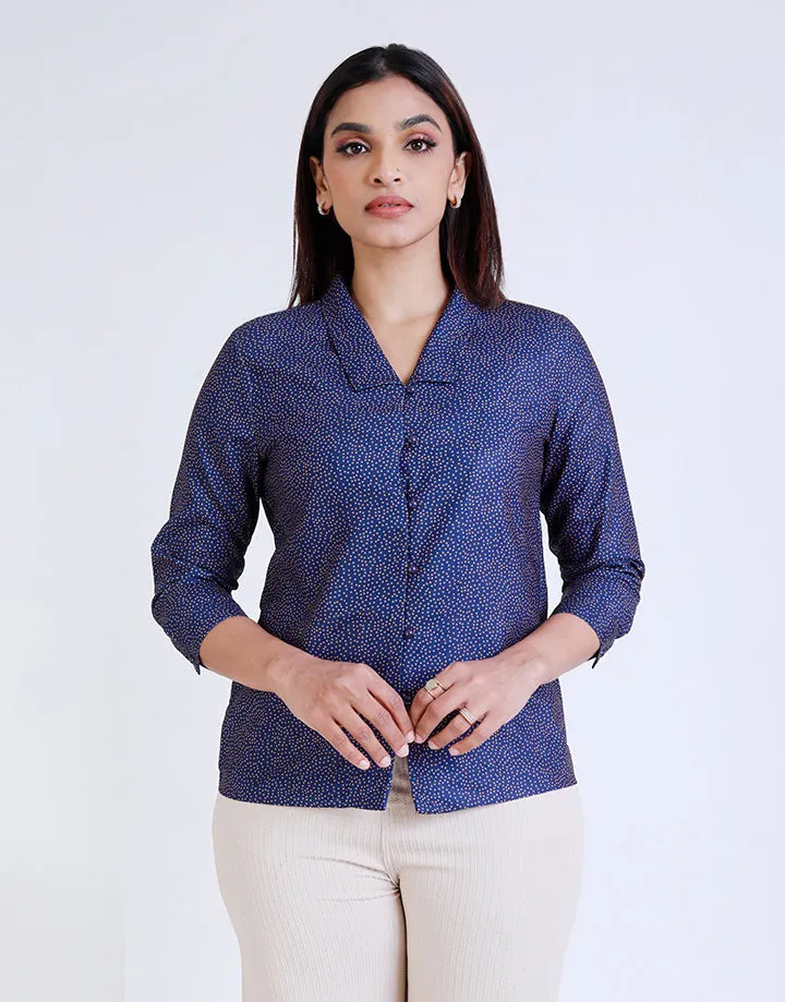 Collared Blouse with ¾ Sleeves