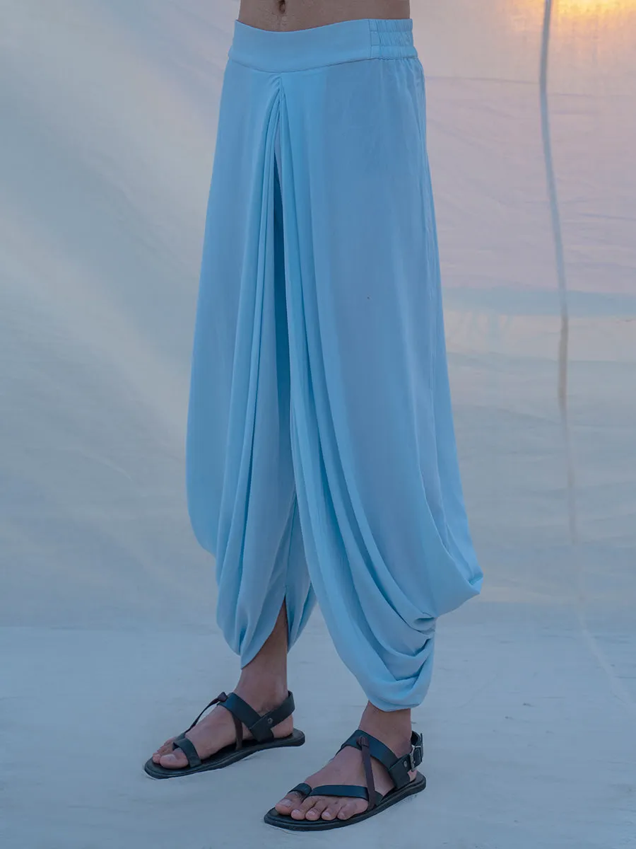 Cotton X Rayon Drenched in Aqua Dhoti