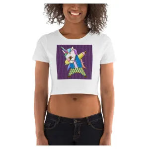 Dabbing Polka Dot Unicorn Crop Tee