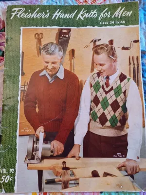 Fleisher's Hand Knits for Men  for Sizes 34-46. (1950 Vol 92)