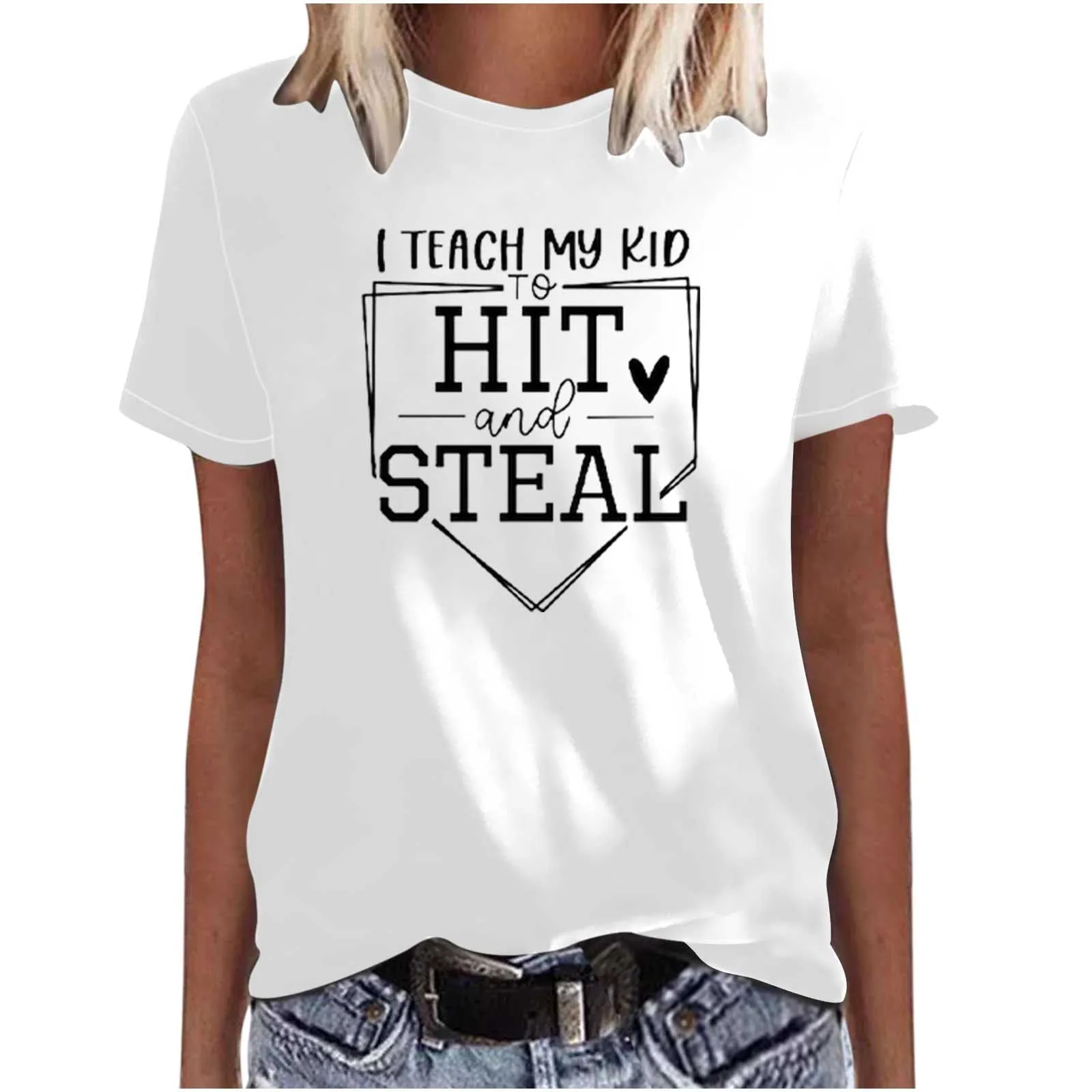Mother's Day Baseball Women's Various Styles Loose-fitting Pullover Round-neck Short-sleeved T-shirt