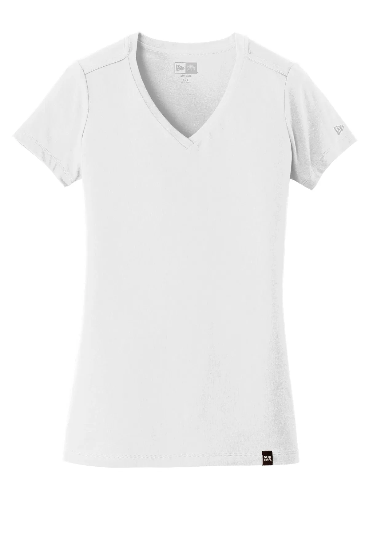 New Era  Women's Heritage Blend V-Neck Tee. LNEA101 White