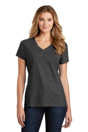 Port & Company  Women's Fan Favorite  Blend V-Neck Tee. LPC455V Black Heather