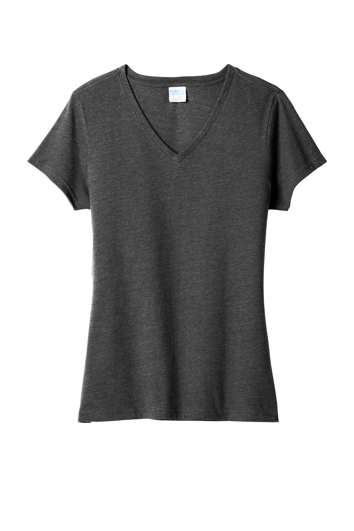 Port & Company  Women's Fan Favorite  Blend V-Neck Tee. LPC455V Black Heather