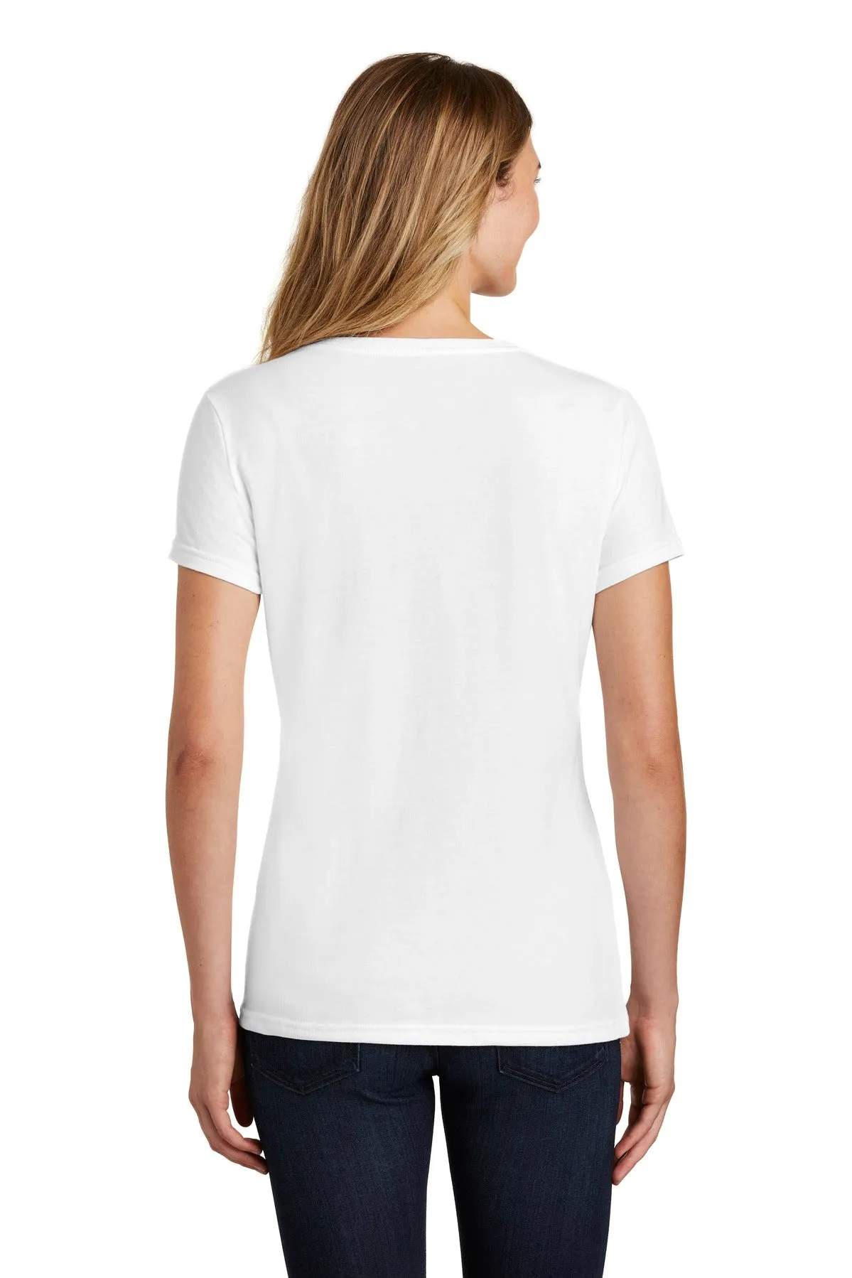 Port & Company  Women's Fan Favorite  Blend V-Neck Tee. LPC455V White