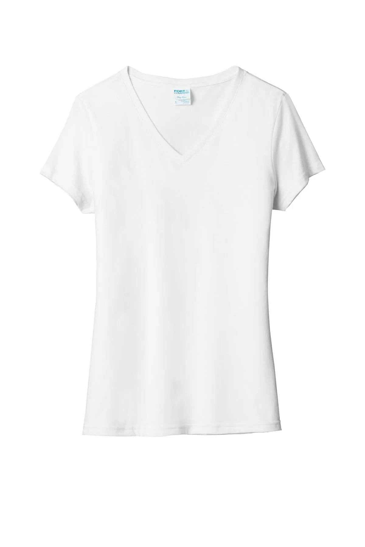 Port & Company  Women's Fan Favorite  Blend V-Neck Tee. LPC455V White