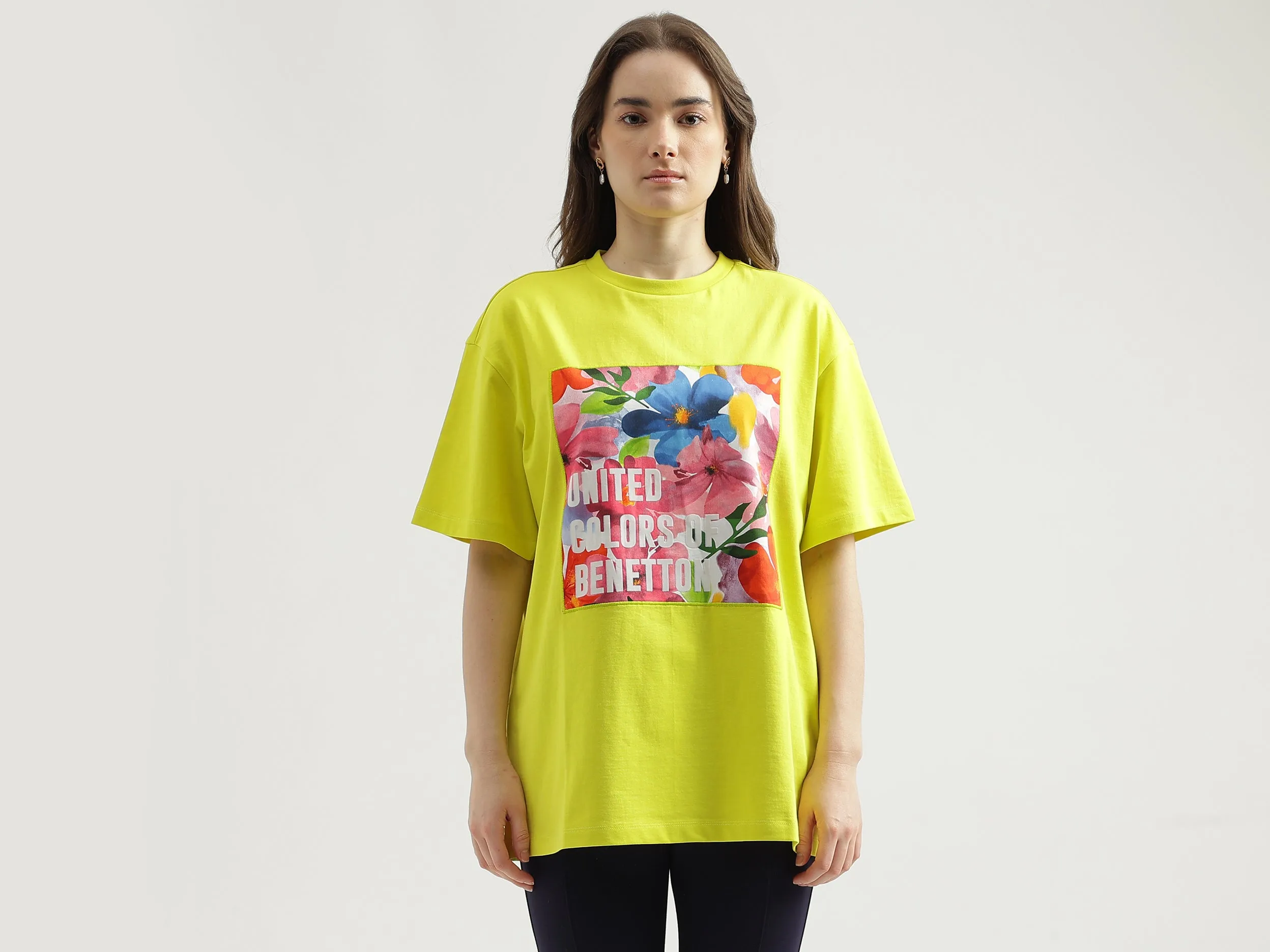 Regular Fit Crew Neck Printed Women's T-Shirt