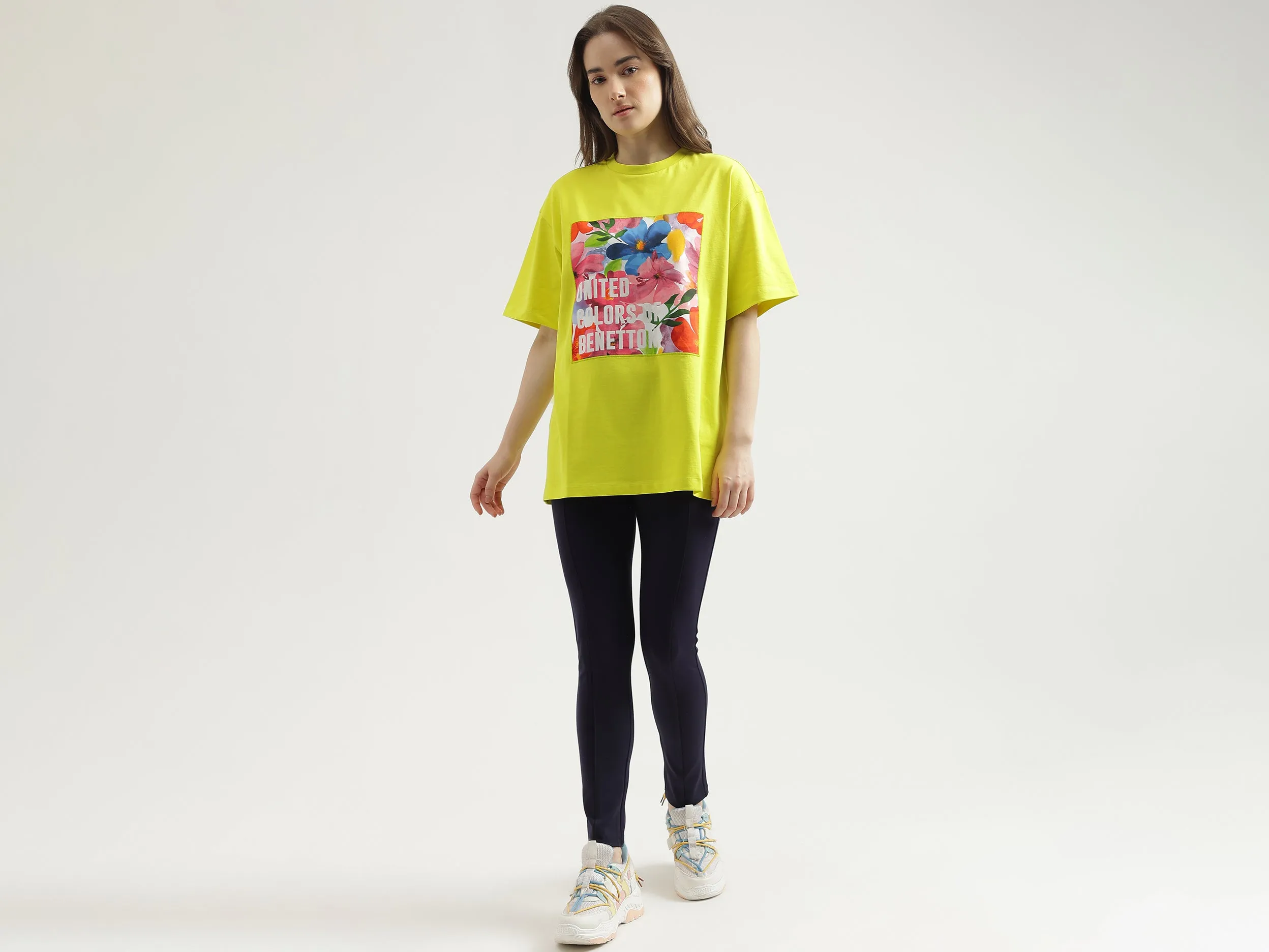 Regular Fit Crew Neck Printed Women's T-Shirt