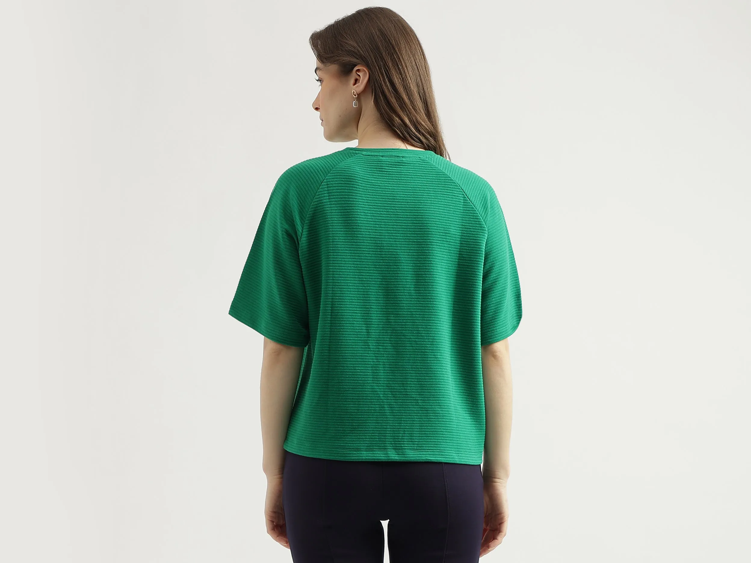 Regular Fit Crew Neck Ribbed Women's T-Shirt
