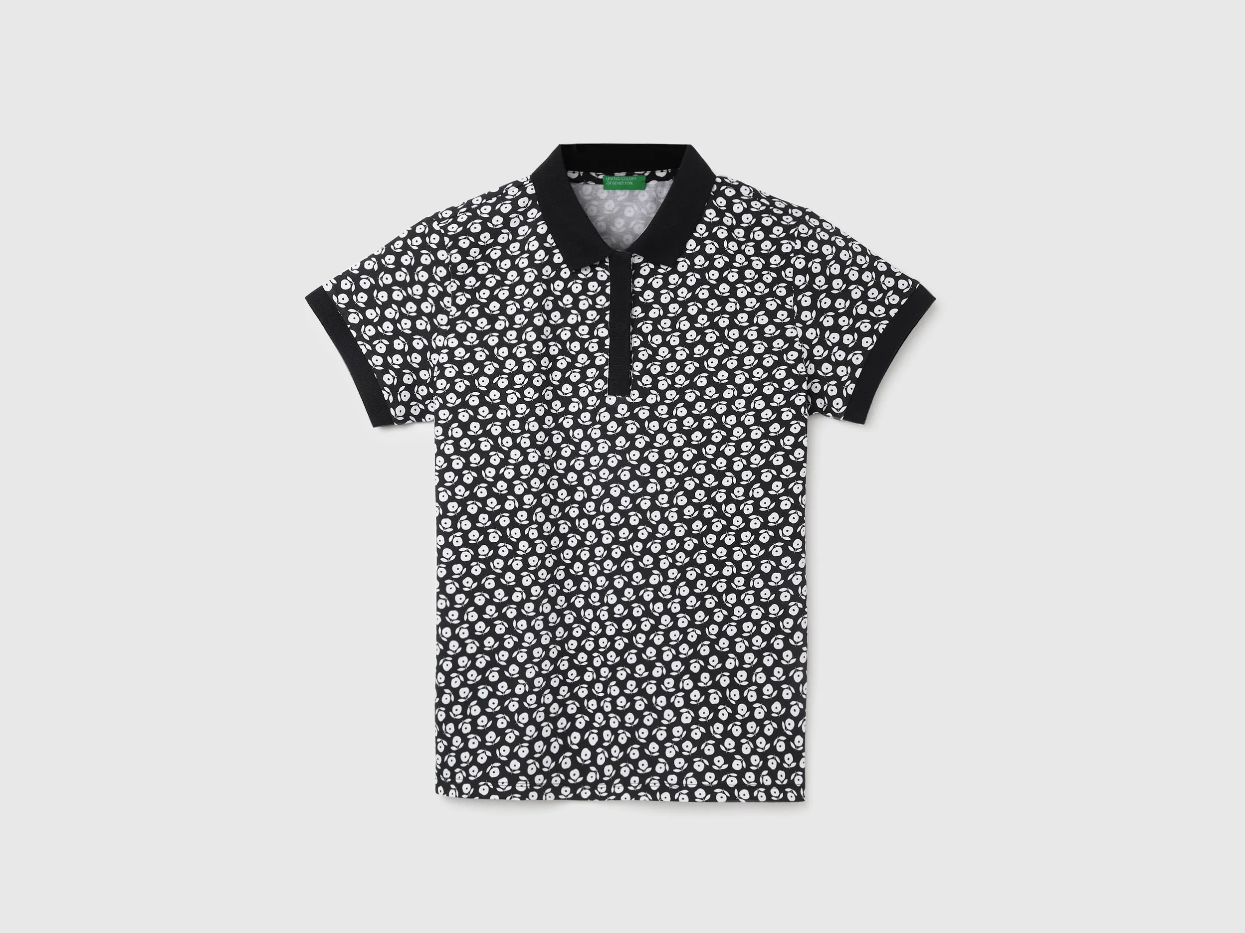 Regular Fit Polo Neck Printed Women's T-Shirt