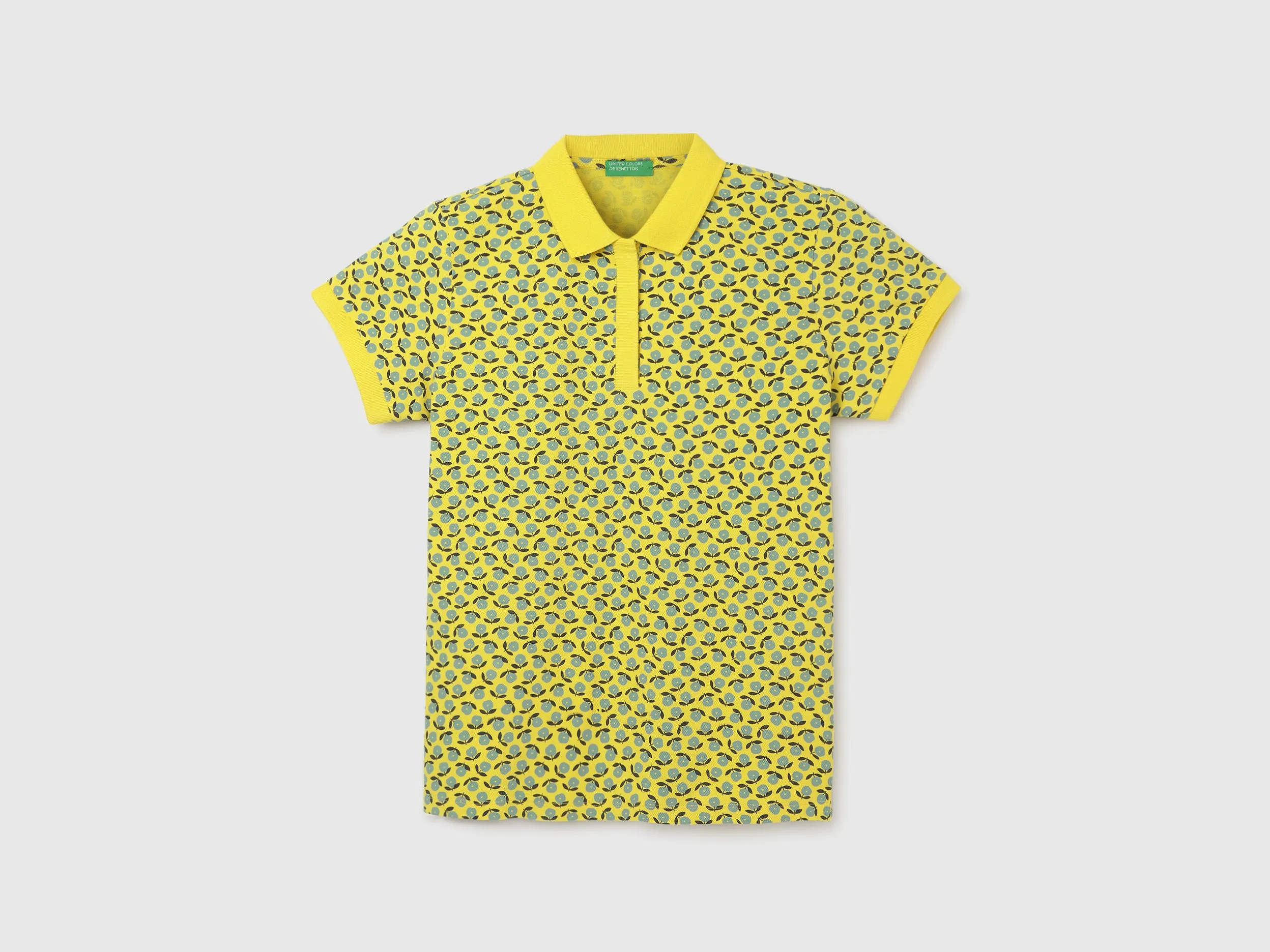 Regular Fit Polo Neck Printed Women's T-Shirt