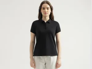 Regular Fit Polo Neck Solid Women's T-Shirt