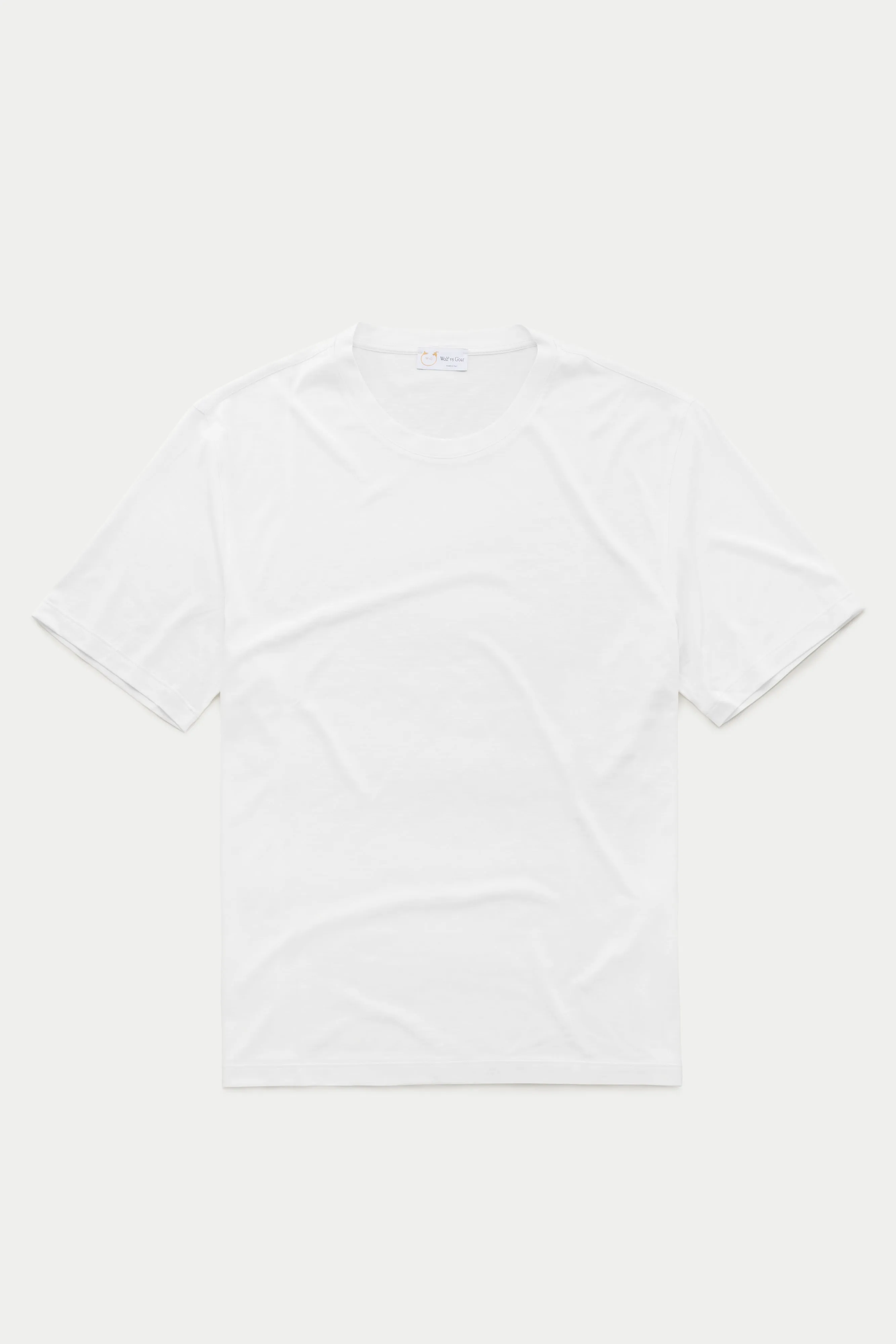 Silk Cotton Short Sleeve Crew Neck T-Shirt White