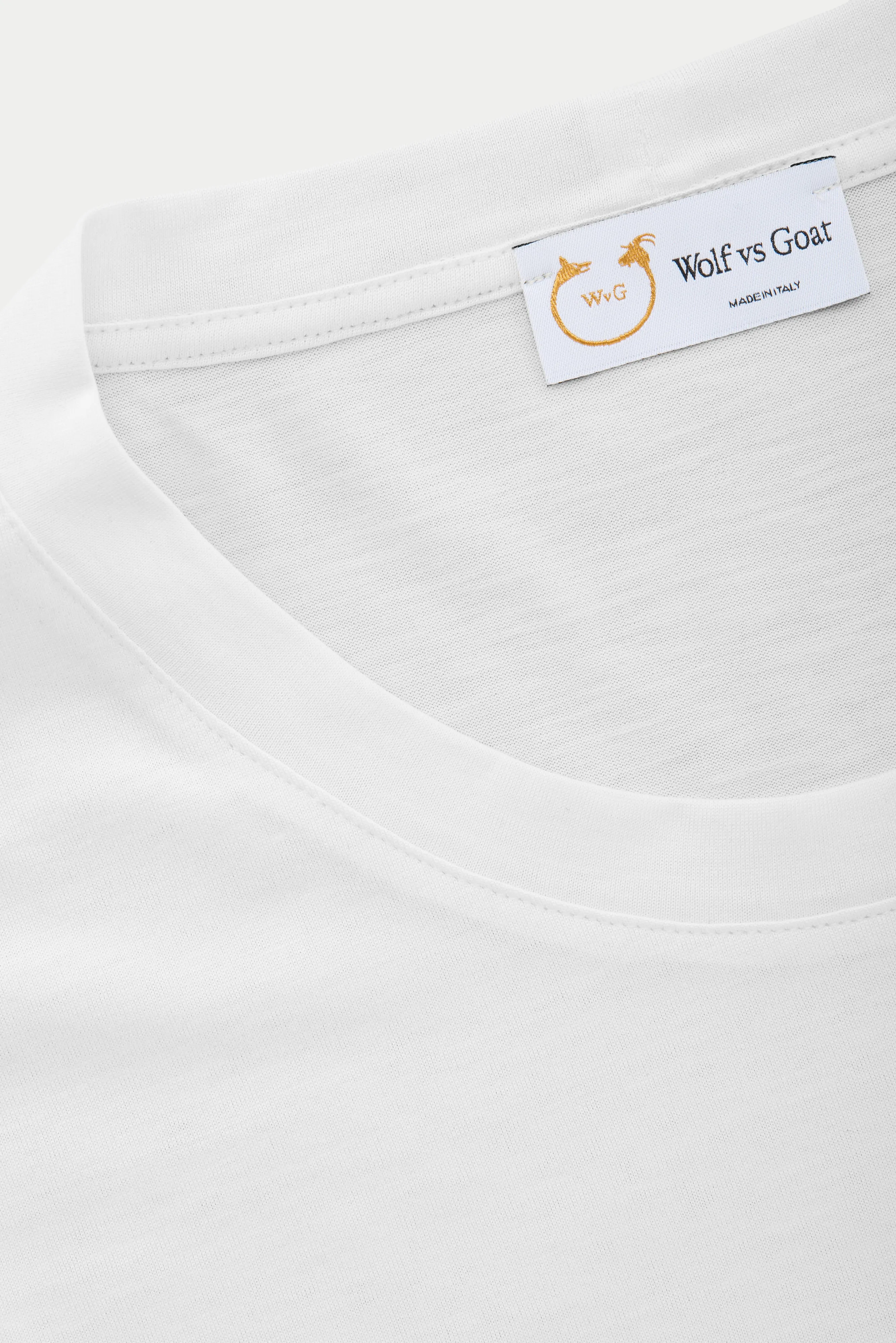 Silk Cotton Short Sleeve Crew Neck T-Shirt White