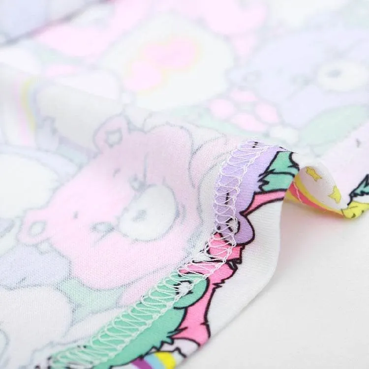 Women T Shirt Colorful Bears Crop Top Cartoon Loose Summer T-Shirt Cotton Kawaii Tshirt Summer Short Tee Letter Tops
