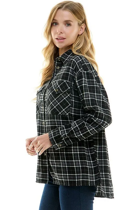 Women's over size Loose Fit Plaid Shirts