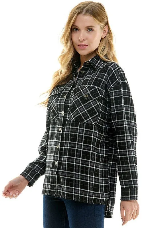Women's over size Loose Fit Plaid Shirts