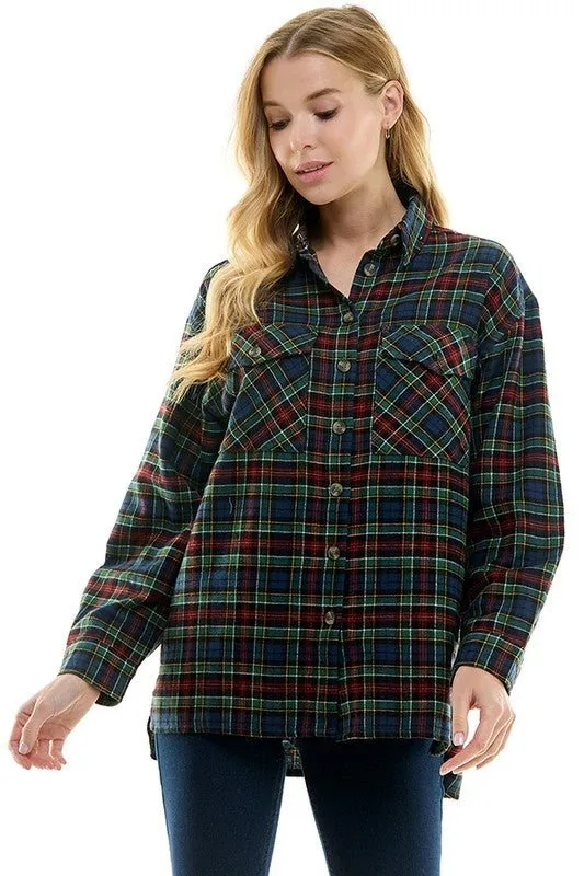 Women's over size Loose Fit Plaid Shirts