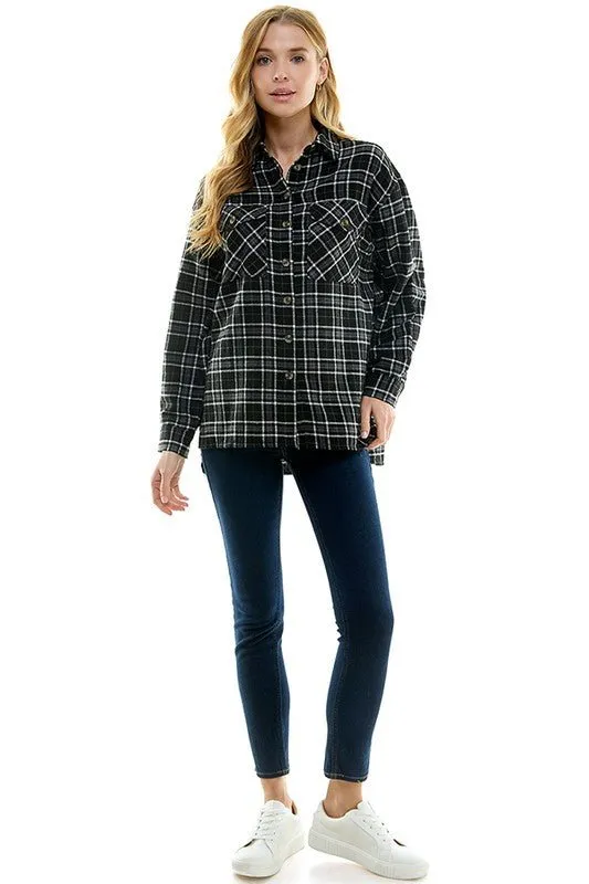Women's over size Loose Fit Plaid Shirts