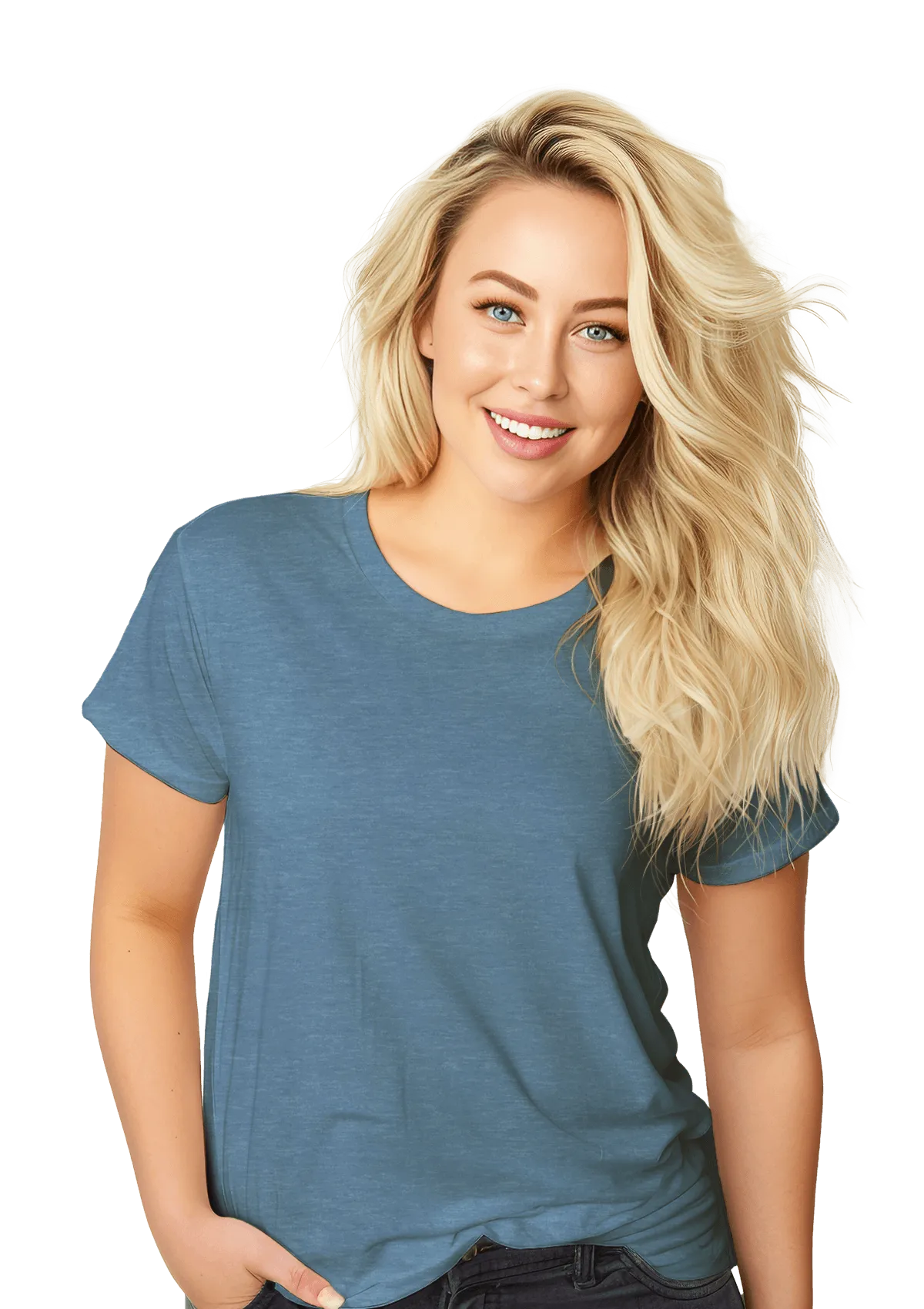 Women's Relax Fit Short Sleeve Heather T-Shirt - Slate Blue